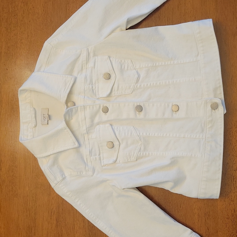 Loft white denim jacket